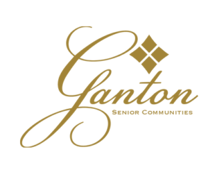 A logo of ganton senior communities in a golden color